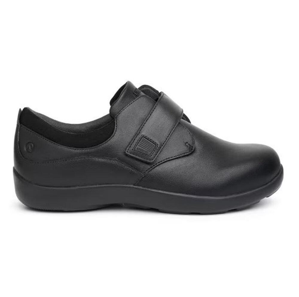 NWOT Anodyne No. 81 Womens Black Leather Hook & Loop Comfort Shoes US 8